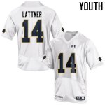 Notre Dame Fighting Irish Youth Johnny Lattner #14 White Under Armour Authentic Stitched College NCAA Football Jersey ISA2799CB